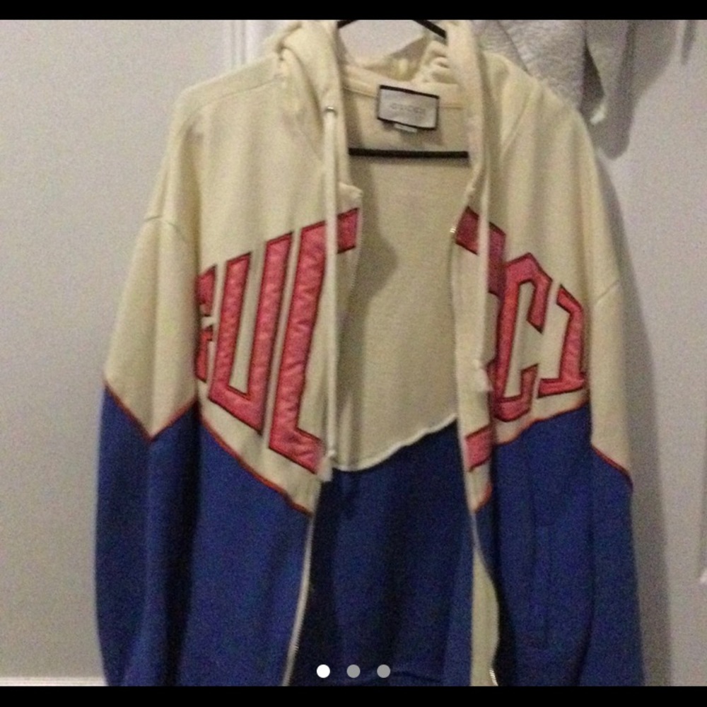 White and blue jacket